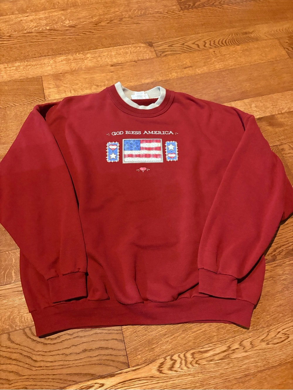 Women’s VINTAGE Morning Sun “God Bless America” Crewneck